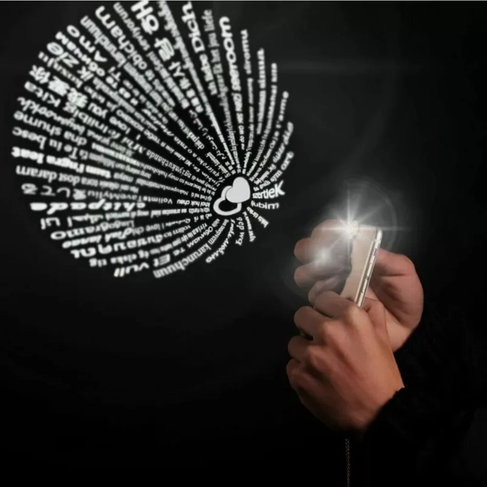 New 2 in 1 I Love You 100 Languages Crown Light Projection Knuckle Ring._6